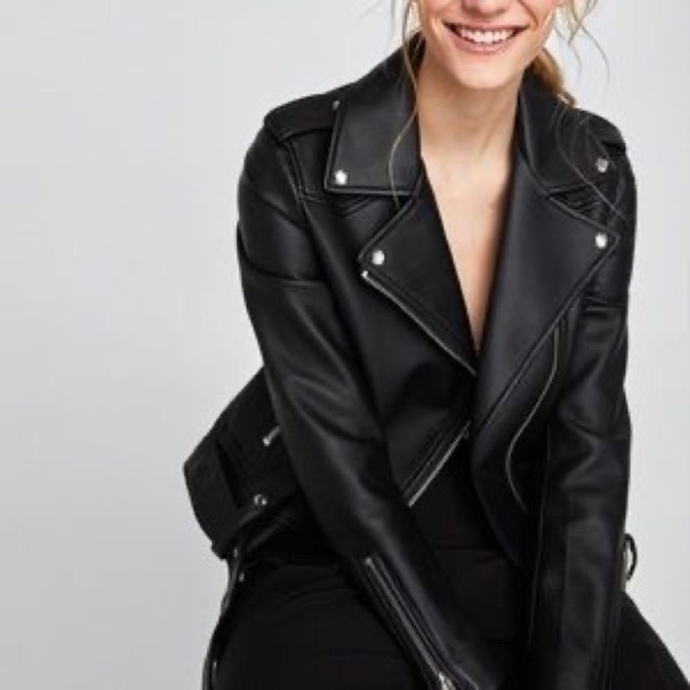 Zara faux leather moto jacket
